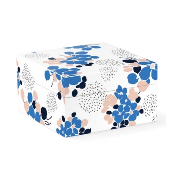 Fringe Studio Floral Wooden Storage Box - Blue - Pink - White NWT - Picture 1 of 8